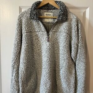 dylan Women’s Light Gray Sherpa Half-Zip Pullover